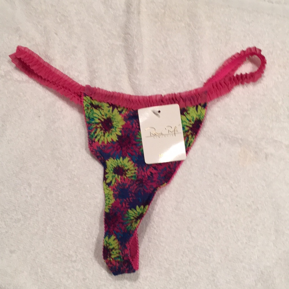 Rene Rofe Lingerie multi color thong underwear Lg